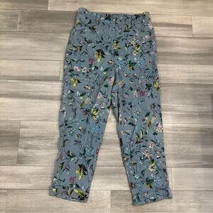 Anthropologie Gray Floral Top